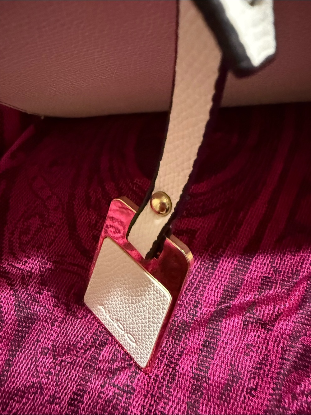 Aldo Structured White Leather Tote with Gold Accent Hardware - Picture 2 of 4